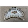 Image 7 : Crown Sterling China Fish Platter, 22 x 8 1/2" with Six Bone China Side Crescent Plates, Gold Trim