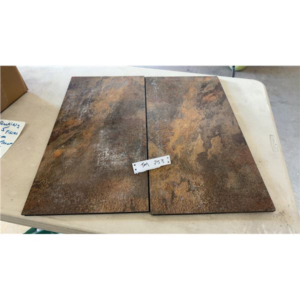 Waterproof Flooring Panels, 24 x 12 x 12" mm, Slate-Style Finish, 25 Pieces