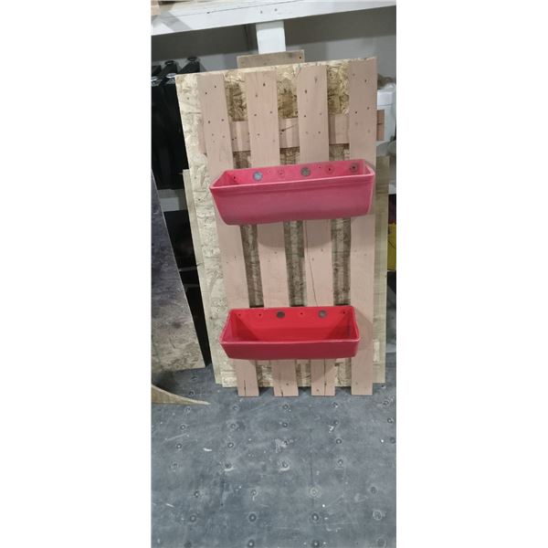 HD-Max Red Plastic Flower Planters, Lot of 6, Comes with Hardware, 18.5 x 8.5 x 6 3/4"