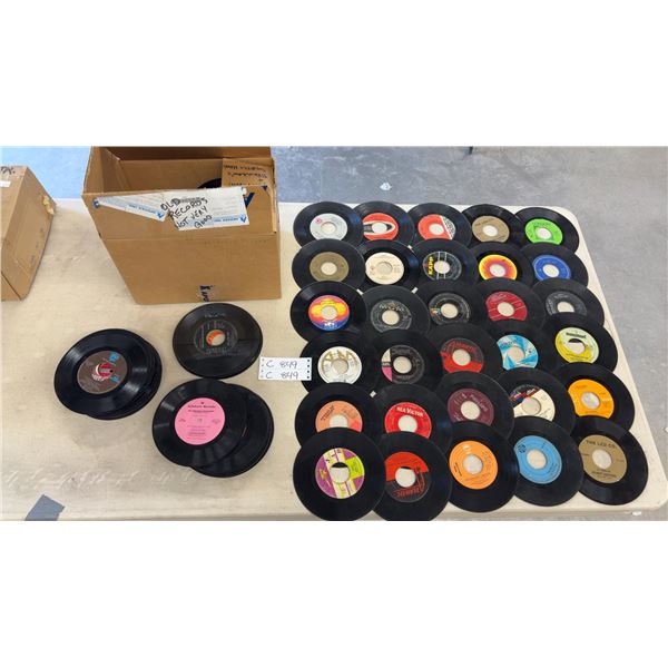 Collection of 45 RPM Vinyl Record Singles Including Devo, Dionne Warwick, and More
