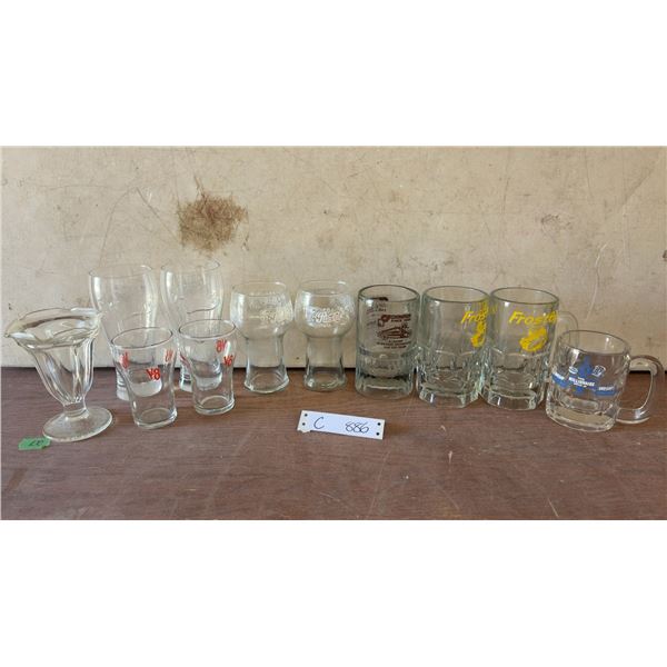 Pepsi-Cola Glasses, Frostop Root Beer Mugs, V8 Juice Glasses, Champion Mug, and More