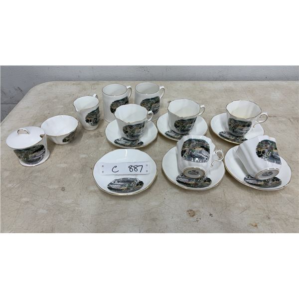 Royal Grafton Fine Bone China Petawawa Ontario Canada Souvenir Tea Set