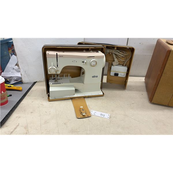 Vintage Elna Special NL1 Portable Sewing Machine with Carrying Case and Foot Pedal