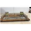Image 3 : French Marble-Top Balance Scale, Oak Inkstand, CN Glass Ashtray