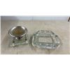 Image 4 : French Marble-Top Balance Scale, Oak Inkstand, CN Glass Ashtray