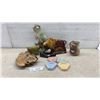 Image 1 : Ceramic Ram Figurine, Eakin Face Mug, Canoe Ashtray & Buffalo Are Blue Mountain, Real Mushroom with
