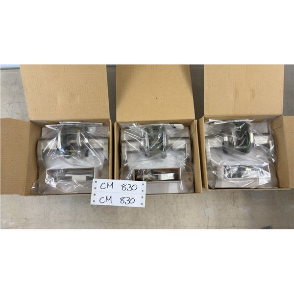 3 Right Handed Stainless Steel Door Handles