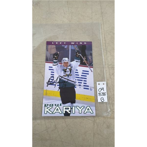 Signed Paul Kariya Anaheim Mighty Ducks Picture
