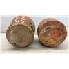 Image 4 : Two Antique South American Hand-Painted Ceramic Water Bottles with Floral Designs, Approximately