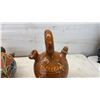 Image 5 : Two Antique South American Hand-Painted Ceramic Water Bottles with Floral Designs, Approximately