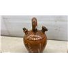 Image 6 : Two Antique South American Hand-Painted Ceramic Water Bottles with Floral Designs, Approximately