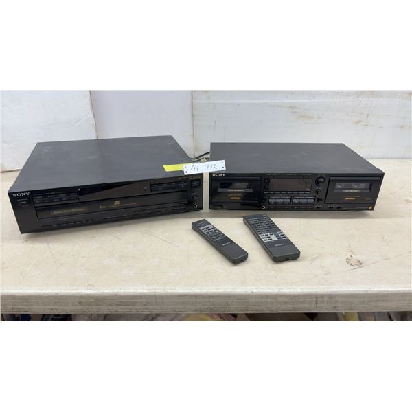 Sony CDP-C601ES 5-Disc CD Player, Works and TC-WR801ES Dual Cassette Deck, Powers up, Doesn't Play