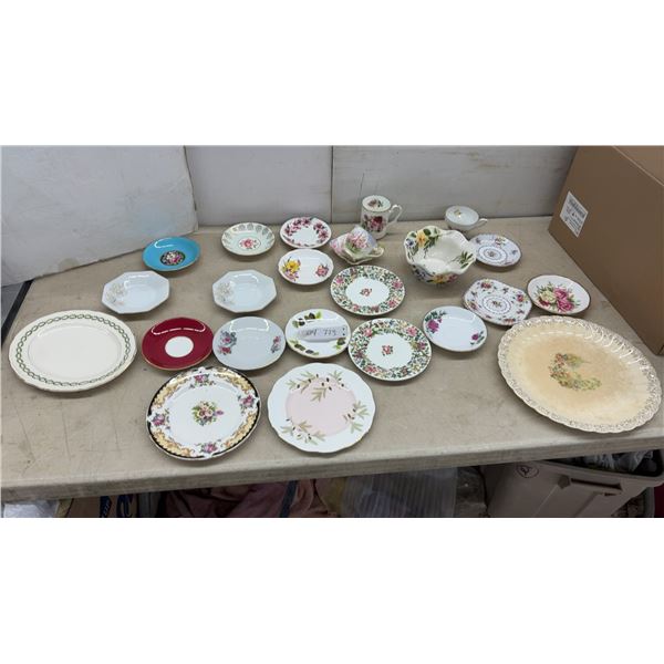 Assorted Floral Porcelain Plates, China Plates Saucers, Teacups, and Serving Pieces and More