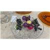 Image 5 : Set of Six Federal Glass Sunburst Amber Plates, Wine Glasses, Crystal Bowls, and More