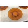 Image 9 : Set of Six Federal Glass Sunburst Amber Plates, Wine Glasses, Crystal Bowls, and More