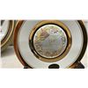 Image 12 : Framed Cross-Stitch Rose Needlework, Owl Collector Plates, and Souvenir Plates