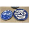 Image 7 : Framed Cross-Stitch Rose Needlework, Owl Collector Plates, and Souvenir Plates