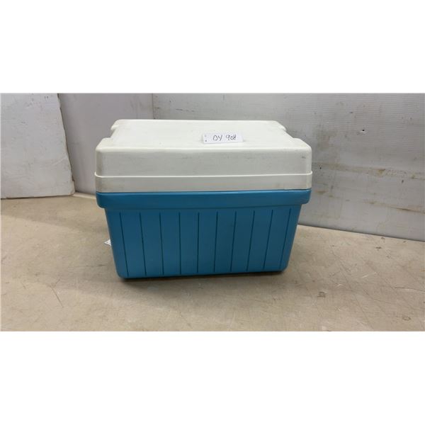 Vintage Igloo Cooler with White Lid, Metal Latch, and Drain Plug