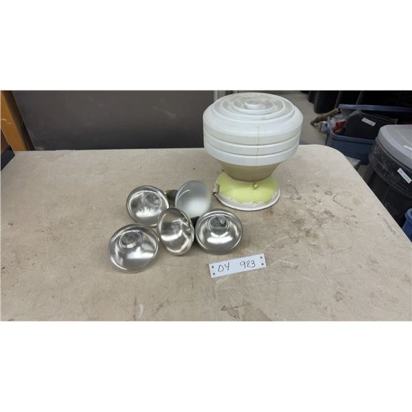 Vintage Bell-Shaped Pendant Light Fixture, Solar Light & Camera Light Bulbs