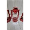 Image 3 : Three Red Cold-Blast Kerosene Lanterns