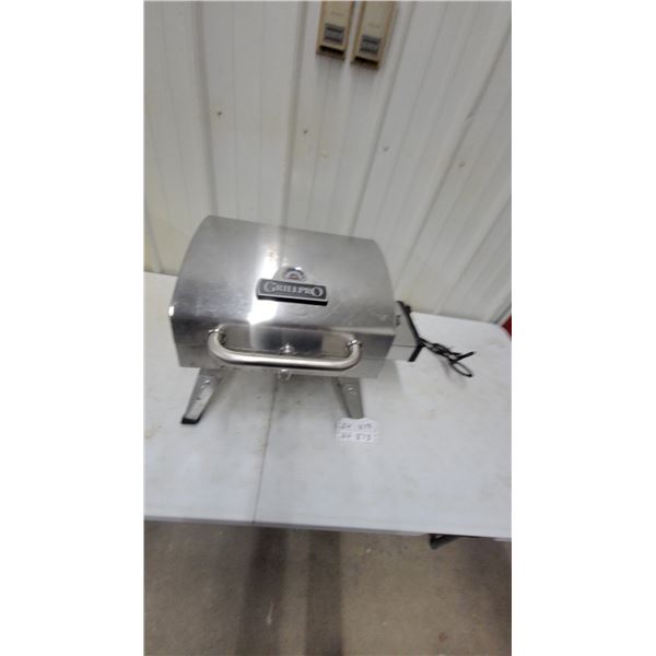 GrillPro 44550 Portable Electric BBQ Grill, Stainless Steel with Folding Legs