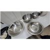 Image 4 : Stainless Steel Mixing Bowls, Prep Bowls, and Bucket with Wire Handle, Five Pieces