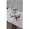 Image 1 : Aluminum Stock Pot with Lid and Hand-Crank Table-Clamp Food Meat Grinder