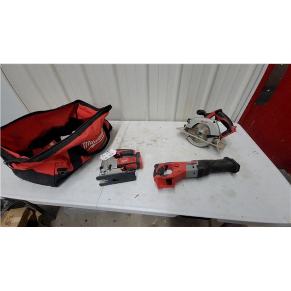 Milwaukee M18 Cordless Jigsaw, Reciprocating Saw, Circular Saw, Tool Bag, No Chager or Battery