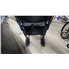 Image 5 : Drive Medical Piggyback Transport Chair, Black Fabric Seat with Blue Frame Accents