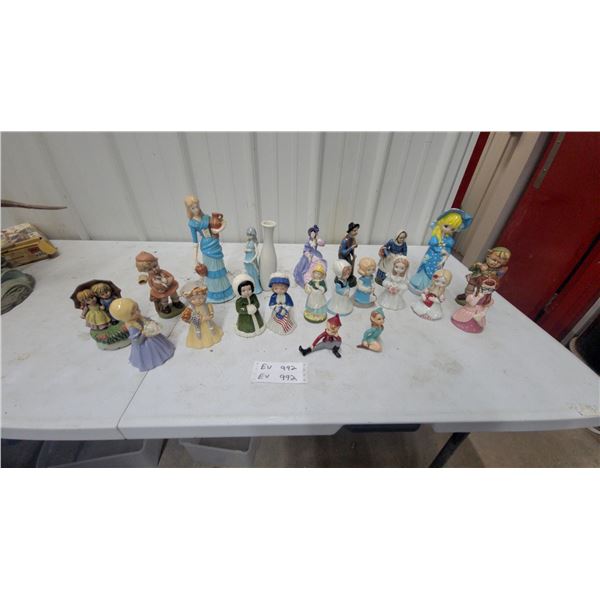 Collection of Ceramic Figurines Including Ladies and Children and More