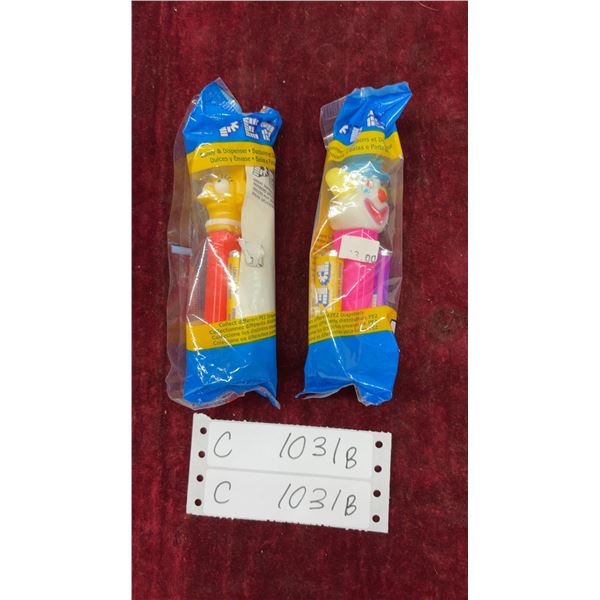PEZ Candy Dispensers, Leila Simpson and Clown Characters, Sealed in Original Packaging