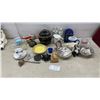Image 1 : Goebel-Style Figurines, Tetley Tea Container, Yamaha Mug, Transferware Bowls, and More