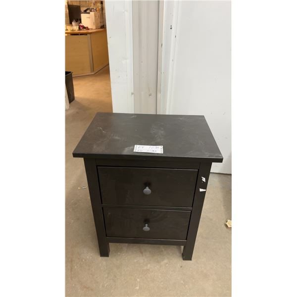 Ikea Hemnes Two-Drawer Nightstand in Black-Brown 15 x 21 x 26