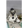Image 2 : Pierrot Clown Ceramic Figurine, Green Glass Condiment Set, Oil Lamp, and More