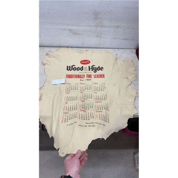 Wood & Hyde Leather Co. Angola Promotional Leather Hide Calendar, 1978