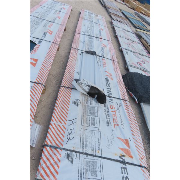 55 Steel Siding/Cladding Panels –  White/Green, 230" Wide (31 pcs) and 102" Wide (24 pcs), 36" Tall