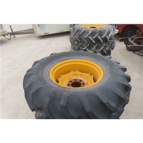 2 Tractor Tires w/ Rims – 16.9x24