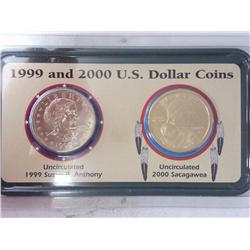 1999 Susan B Anthony And 2000 Sacagawea $ (UNC)