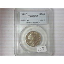 1981-P SBA Dollar PCGS MS65