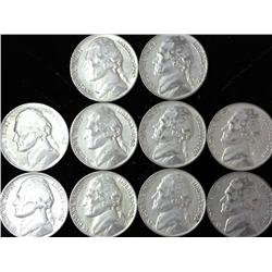 10-1942-P Jefferson War Nickels (EF-AU)