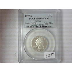 1997-S Washington Quarter PCGS PR69DCAM (Silver)