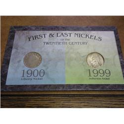 1st And Last Nickels Of The Century As Shown