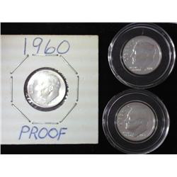 1960,1961 And 63 Roosevelt Dimes (Proof)