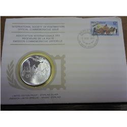 1977 New Zealand FDC With Sterling Proof Medal