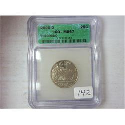 2006-D Colorado Quarter ICG MS67
