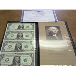 Uncut Sheet Of 4 2003-A One Dollar FDC's In Folio