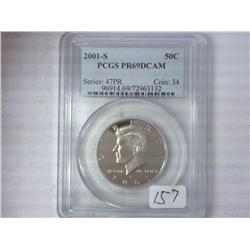 2001-S Kennedy Half PCGS PR69DCAM