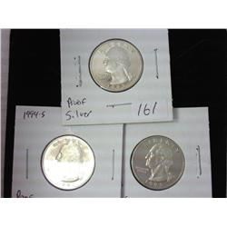 1993-S, 94-S And 95-S Silver Washington Quarters