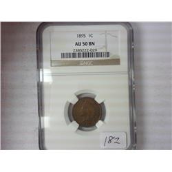 1895 Indian Head Cent NGC AU50BN