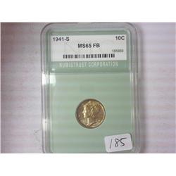 1941-S Mercury Dime NTC MS65 FB